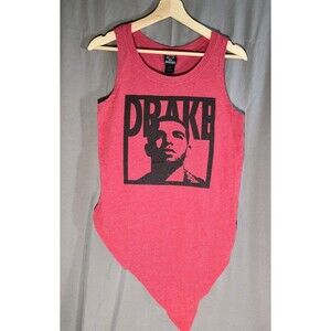 Bravado Drake Graphic Tank Top Red Asymmetrical Hem Streetwear Women’s Size M